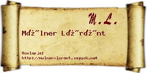 Mülner Lóránt névjegykártya